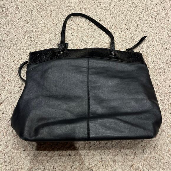 Coach Laura Signature Embossed Leather Tote Purse Preppy Work Office - Picture 4 of 9